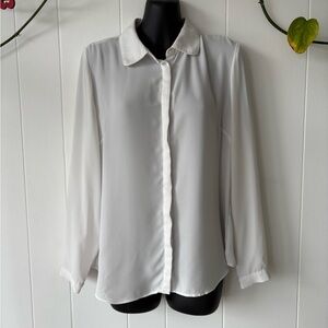 Max White Button Down Blouse